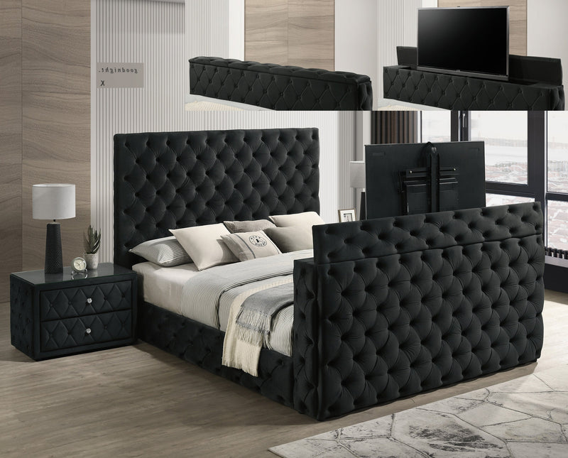 Crownmark Josephine Bed w/ Tv Lift - Black