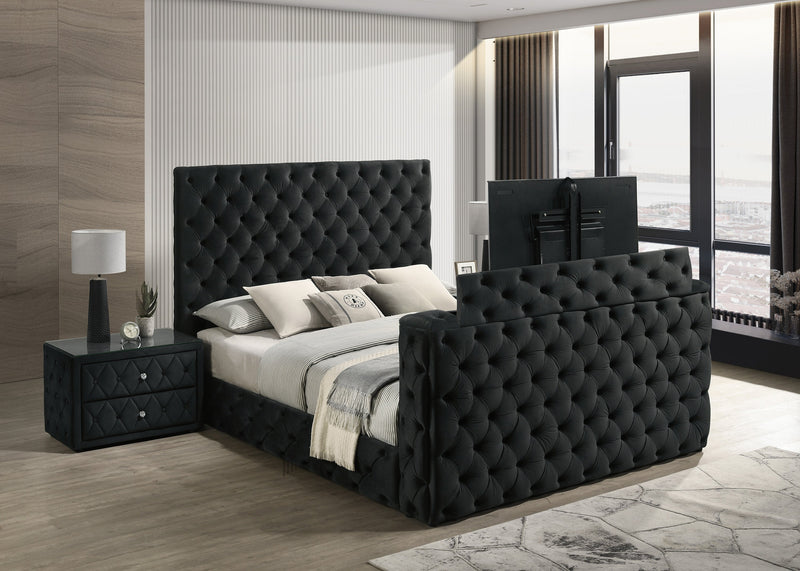 Crownmark Josephine Bed w/ Tv Lift - Black