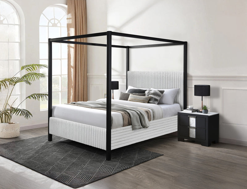Cora Canopy Bed - Light Grey