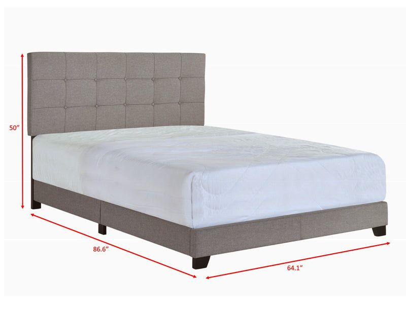Crownmark Florence Bed - Light Grey