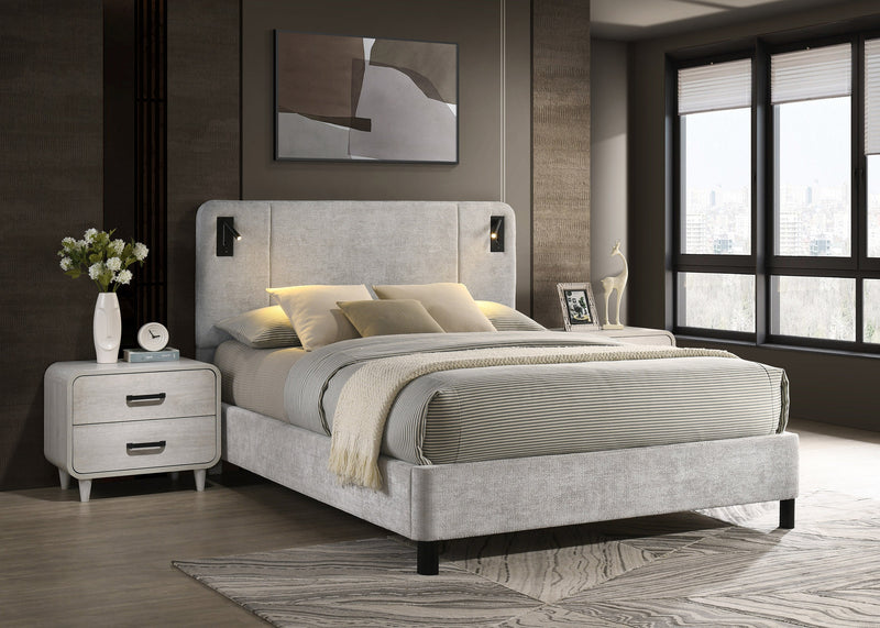 Crownmark Freya Bed - Light Grey
