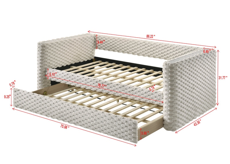 Crownmark Brielle Daybed - White Dove