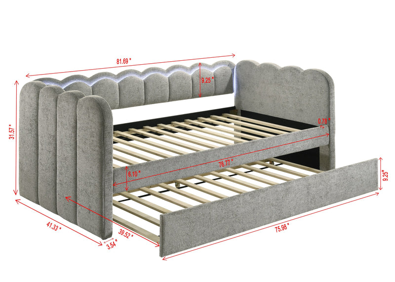Crownmark Melody Daybed - Light Grey