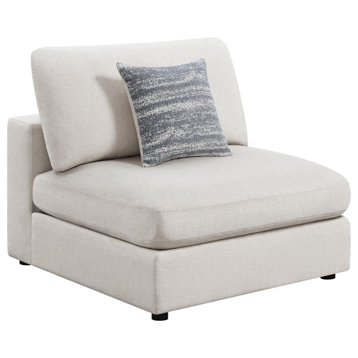 Serene Upholstered Armless Chair Beige - alternate view