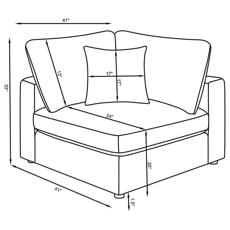 Serene 4-piece Upholstered Modular Sectional Sofa