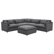 Hobson 6-piece Upholstered Modular Sectional Sofa Charcoal - alternate view