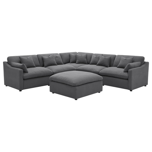 Hobson 6-piece Upholstered Modular Sectional Sofa Charcoal - alternate view