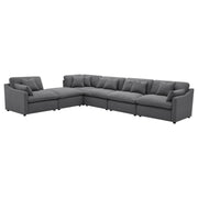 Hobson 6-piece Upholstered Modular Sectional Sofa Charcoal - detail 3