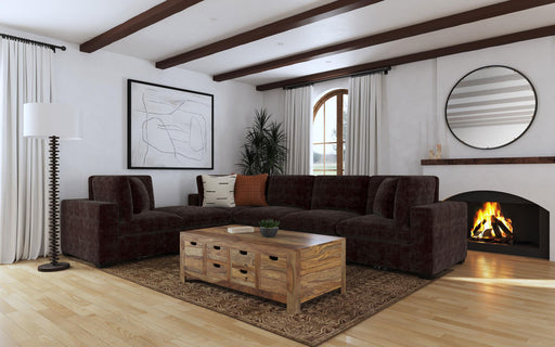 Lakeview 6-piece Upholstered Modular Sectional Chocolate - alternate view