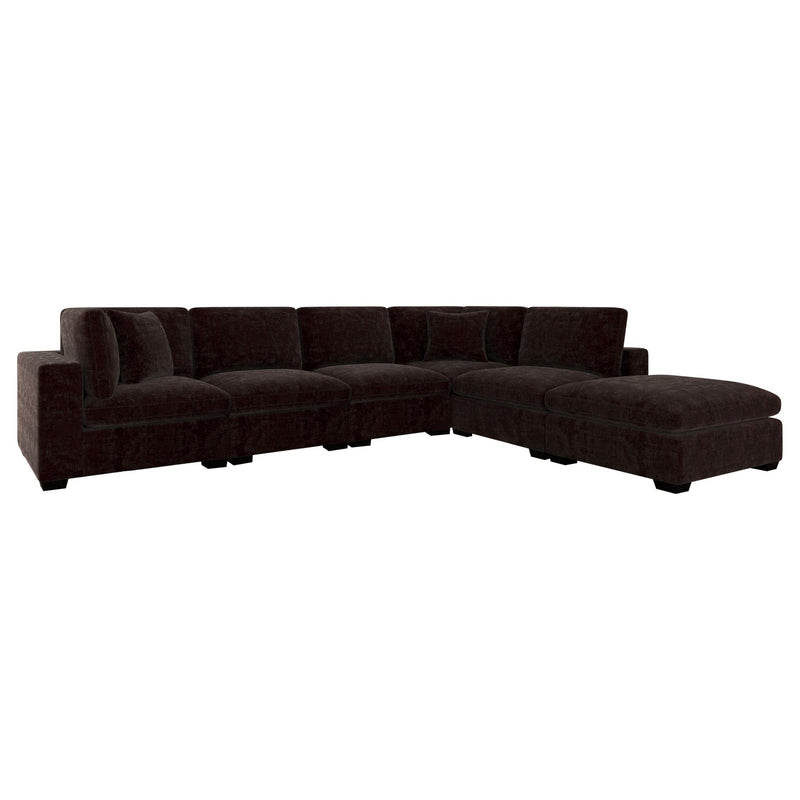 Lakeview 6-piece Upholstered Modular Sectional Chocolate - detail 3