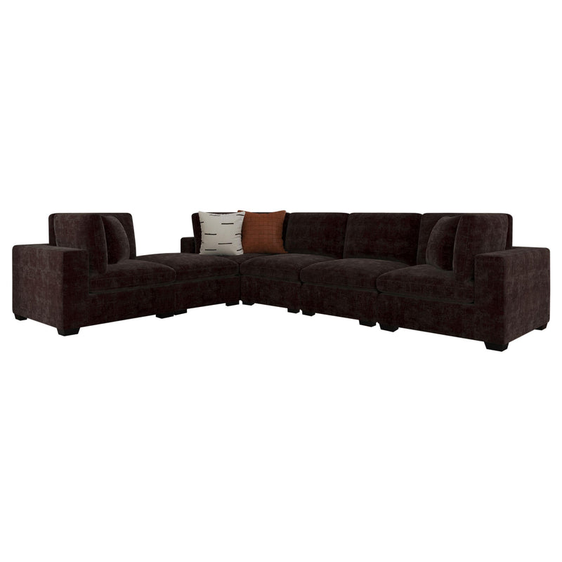 Lakeview 6-piece Upholstered Modular Sectional Chocolate - detail 4