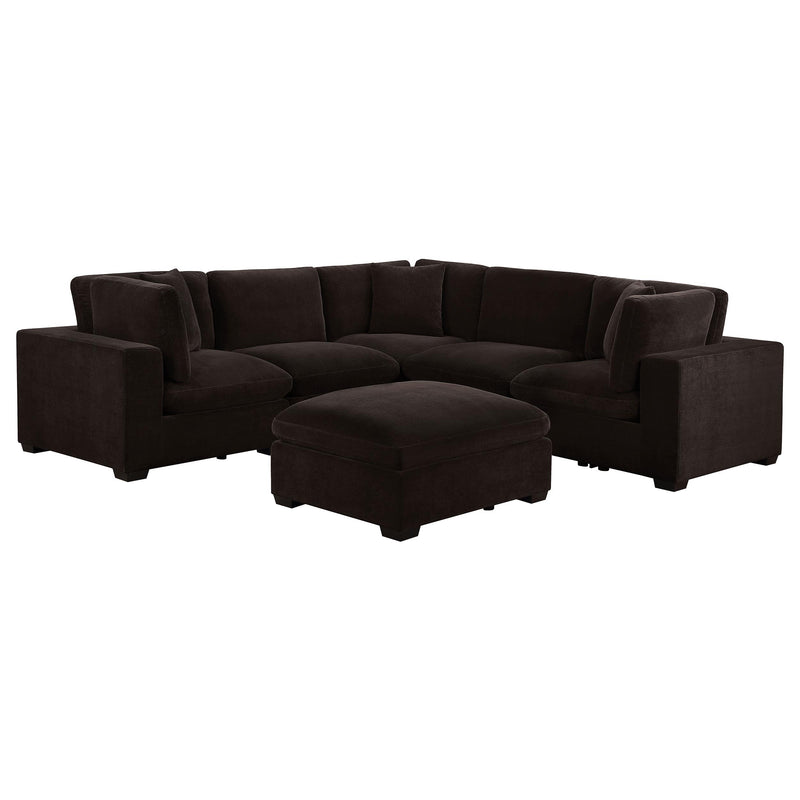 Lakeview 6-piece Upholstered Modular Sectional Chocolate - detail 5
