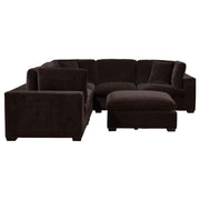 Lakeview 6-piece Upholstered Modular Sectional Chocolate - detail 6