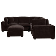 Lakeview 6-piece Upholstered Modular Sectional Chocolate - detail 7