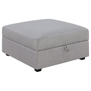 Cambria Square Upholstered Storage Ottoman Grey - alternate view