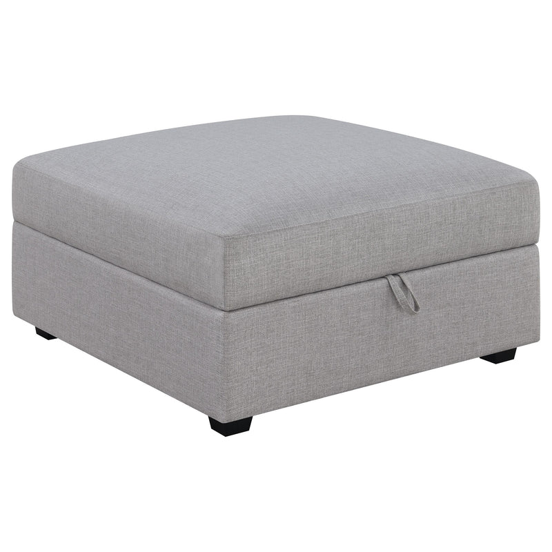 Cambria Square Upholstered Storage Ottoman Grey - alternate view