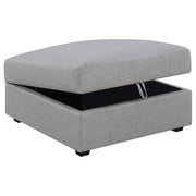 Cambria Square Upholstered Storage Ottoman Grey - detail 3