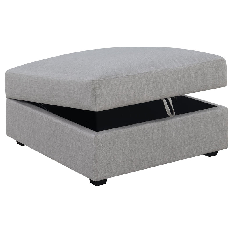 Cambria Square Upholstered Storage Ottoman Grey - detail 3