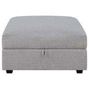 Cambria Square Upholstered Storage Ottoman Grey - detail 4