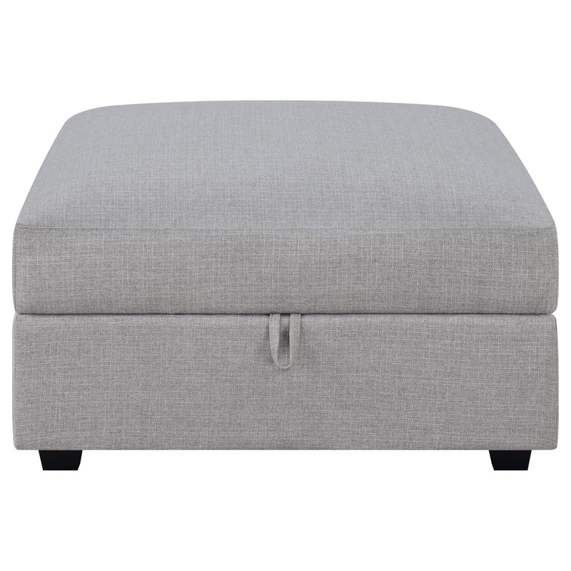 Cambria Square Upholstered Storage Ottoman Grey - detail 4