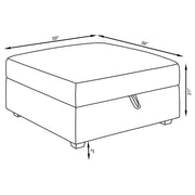 Cambria Square Upholstered Storage Ottoman Grey - detail 6