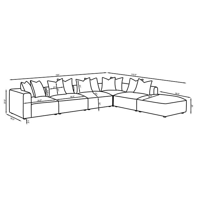 Jennifer 6-piece Upholstered Modular Sectional
