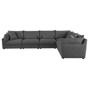Sasha 6-Piece Upholstered Modular Sectional Barely Black - alternate view