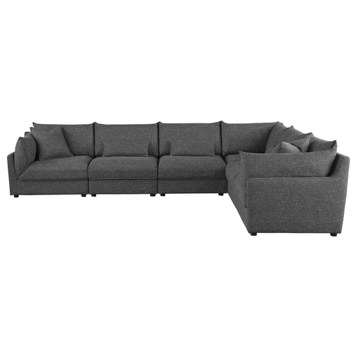 Sasha 6-Piece Upholstered Modular Sectional Barely Black - alternate view