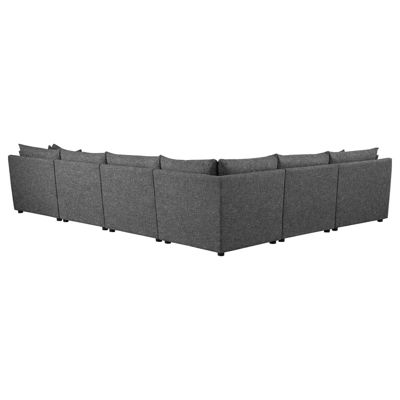 Sasha 6-Piece Upholstered Modular Sectional Barely Black - detail 3