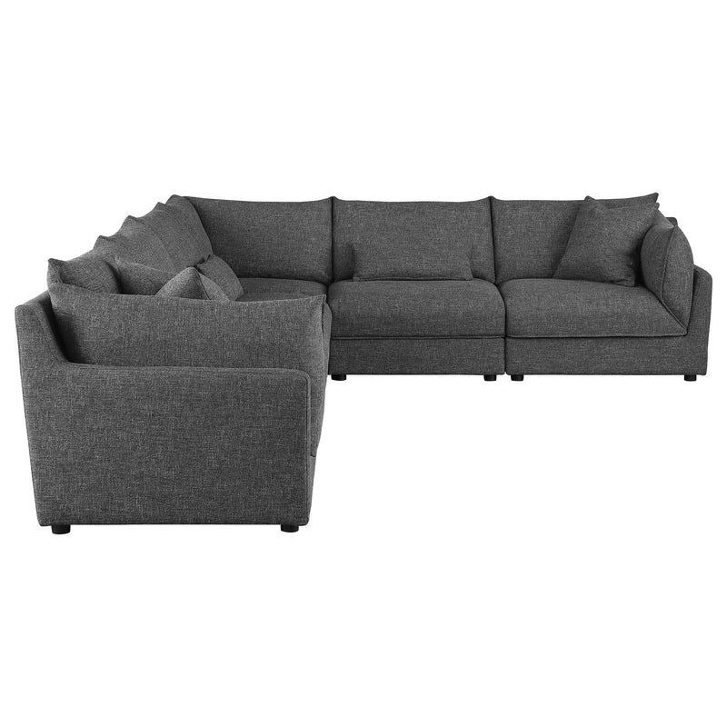 Sasha 6-Piece Upholstered Modular Sectional Barely Black - detail 4