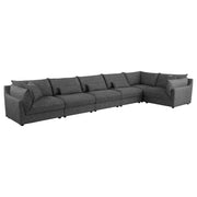 Sasha 6-Piece Upholstered Modular Sectional Barely Black - detail 5