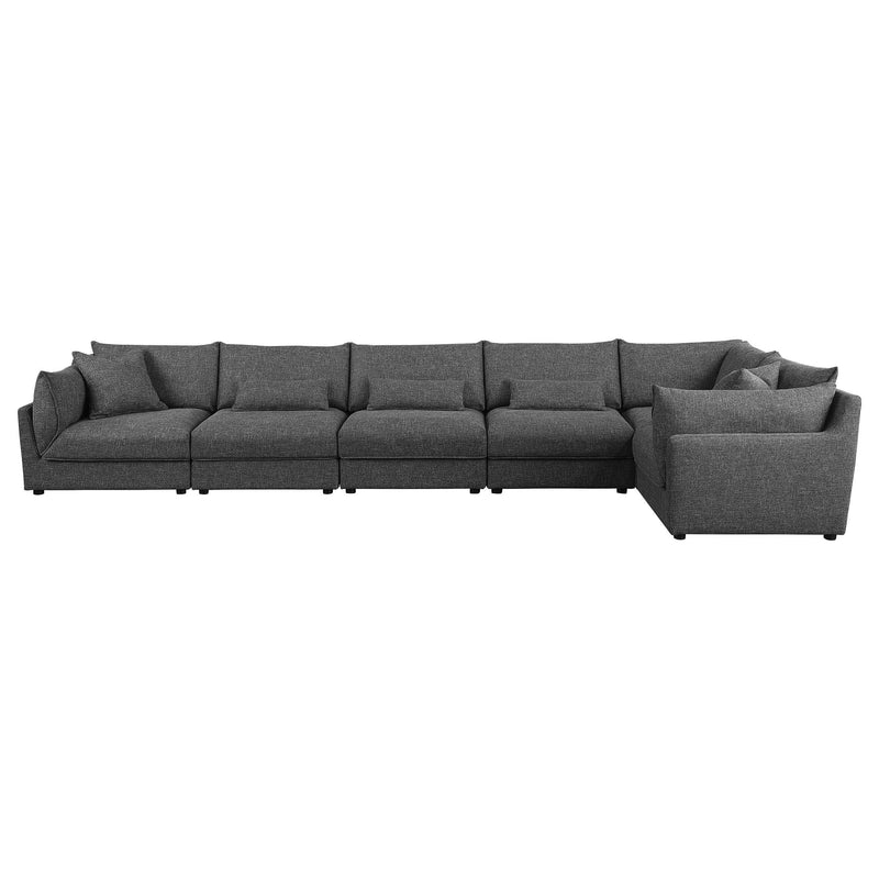 Sasha 6-Piece Upholstered Modular Sectional Barely Black - detail 6