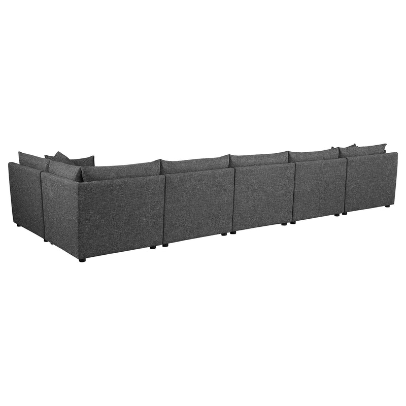 Sasha 6-Piece Upholstered Modular Sectional Barely Black - detail 7