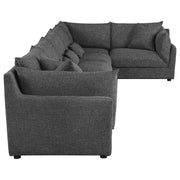 Sasha 6-Piece Upholstered Modular Sectional Barely Black - detail 8