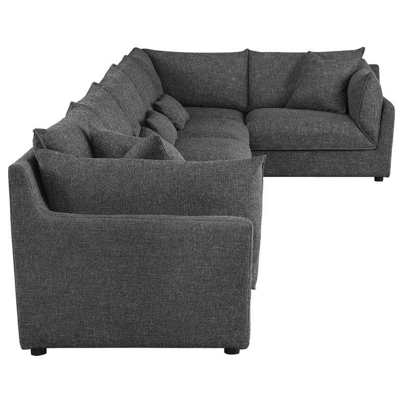 Sasha 6-Piece Upholstered Modular Sectional Barely Black - detail 8