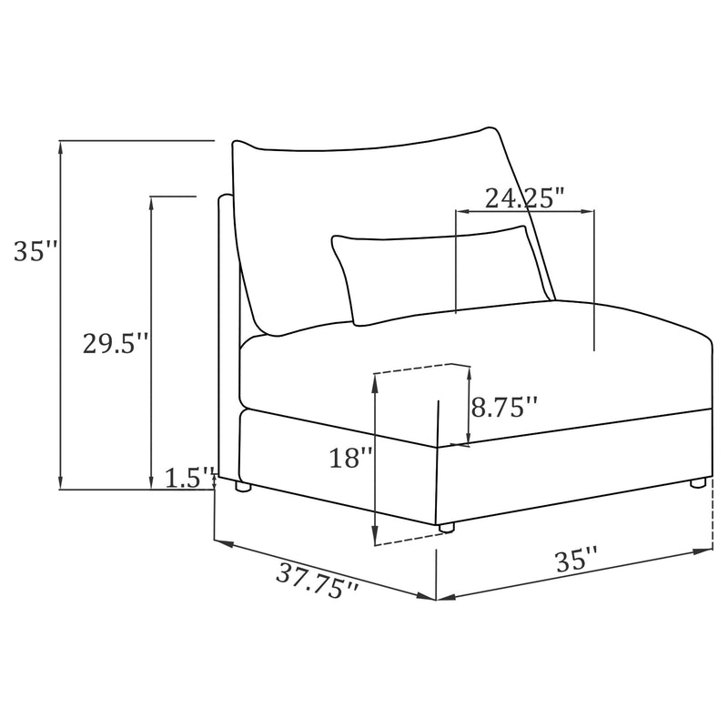 Sasha Upholstered Armless Chair