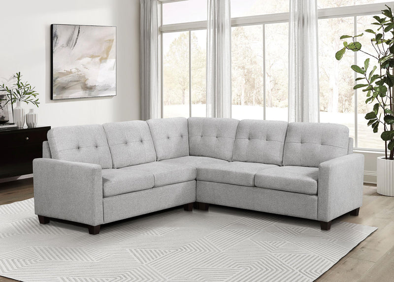Georgina 3-piece Upholstered Sectional Sofa Steel