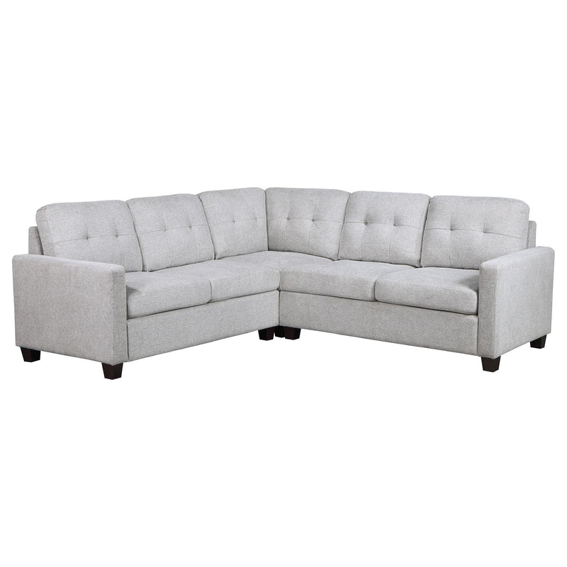 Georgina 3-piece Upholstered Sectional Sofa Steel
