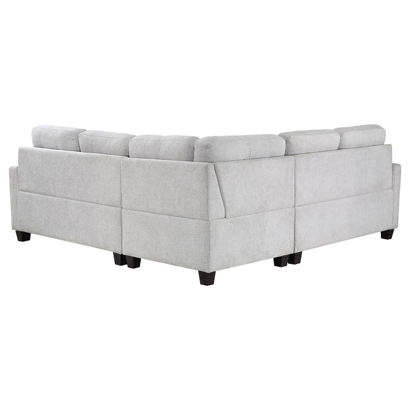 Georgina 3-piece Upholstered Sectional Sofa Steel