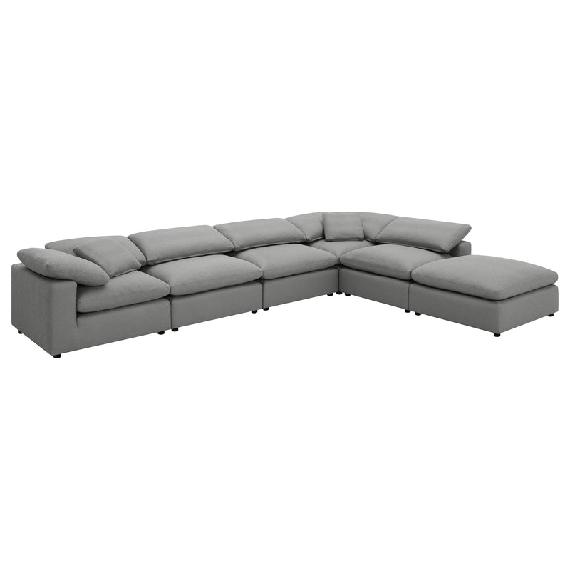 Raleigh 6-piece Boucle Upholstered Modular Sectional Grey - detail 3