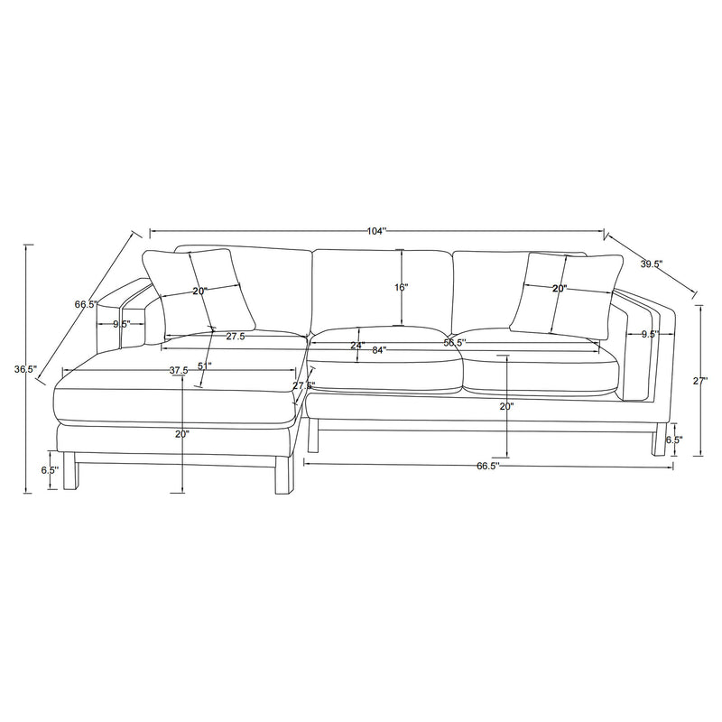 Geneva Boucle Upholstered Sectional Chaise Sofa