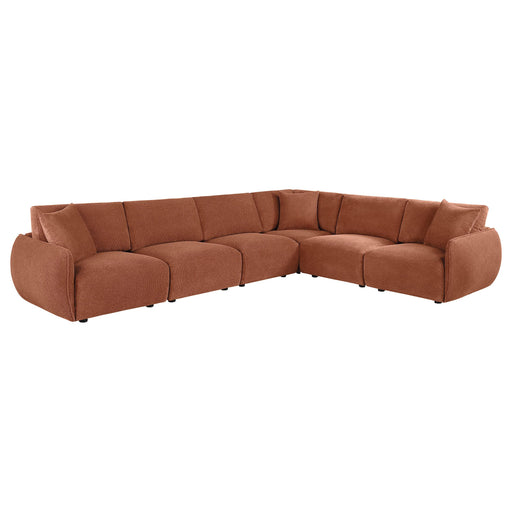 Elysia 6-piece Fabric Upholstered Modular Sectional Sofa Coral - alternate view