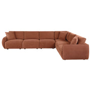 Elysia 6-piece Fabric Upholstered Modular Sectional Sofa Coral - detail 3