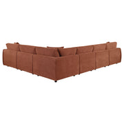 Elysia 6-piece Fabric Upholstered Modular Sectional Sofa Coral - detail 4