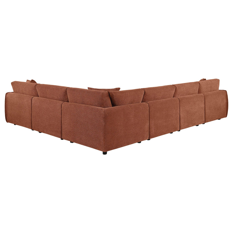 Elysia 6-piece Fabric Upholstered Modular Sectional Sofa Coral - detail 4