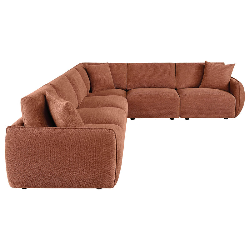 Elysia 6-piece Fabric Upholstered Modular Sectional Sofa Coral - detail 5