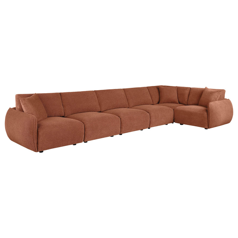 Elysia 6-piece Fabric Upholstered Modular Sectional Sofa Coral - detail 6