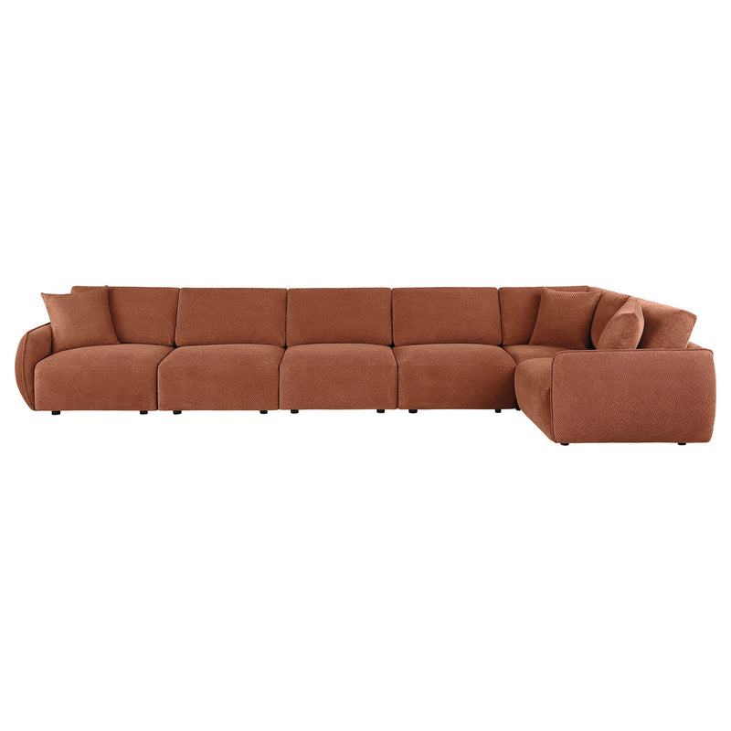 Elysia 6-piece Fabric Upholstered Modular Sectional Sofa Coral - detail 7