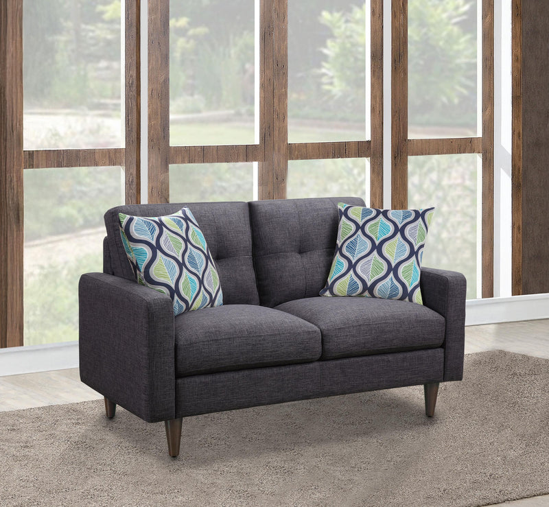 Watsonville Upholstered Track Arm Tufted Loveseat