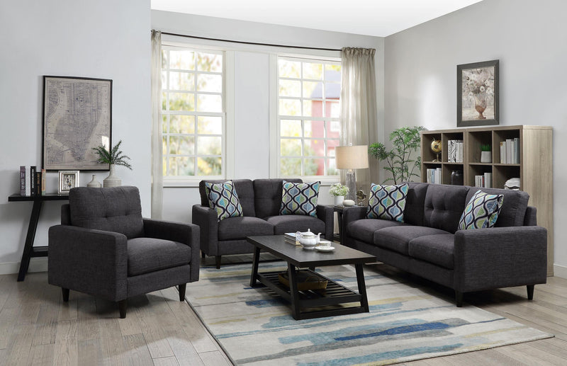 Watsonville Upholstered Track Arm Tufted Loveseat